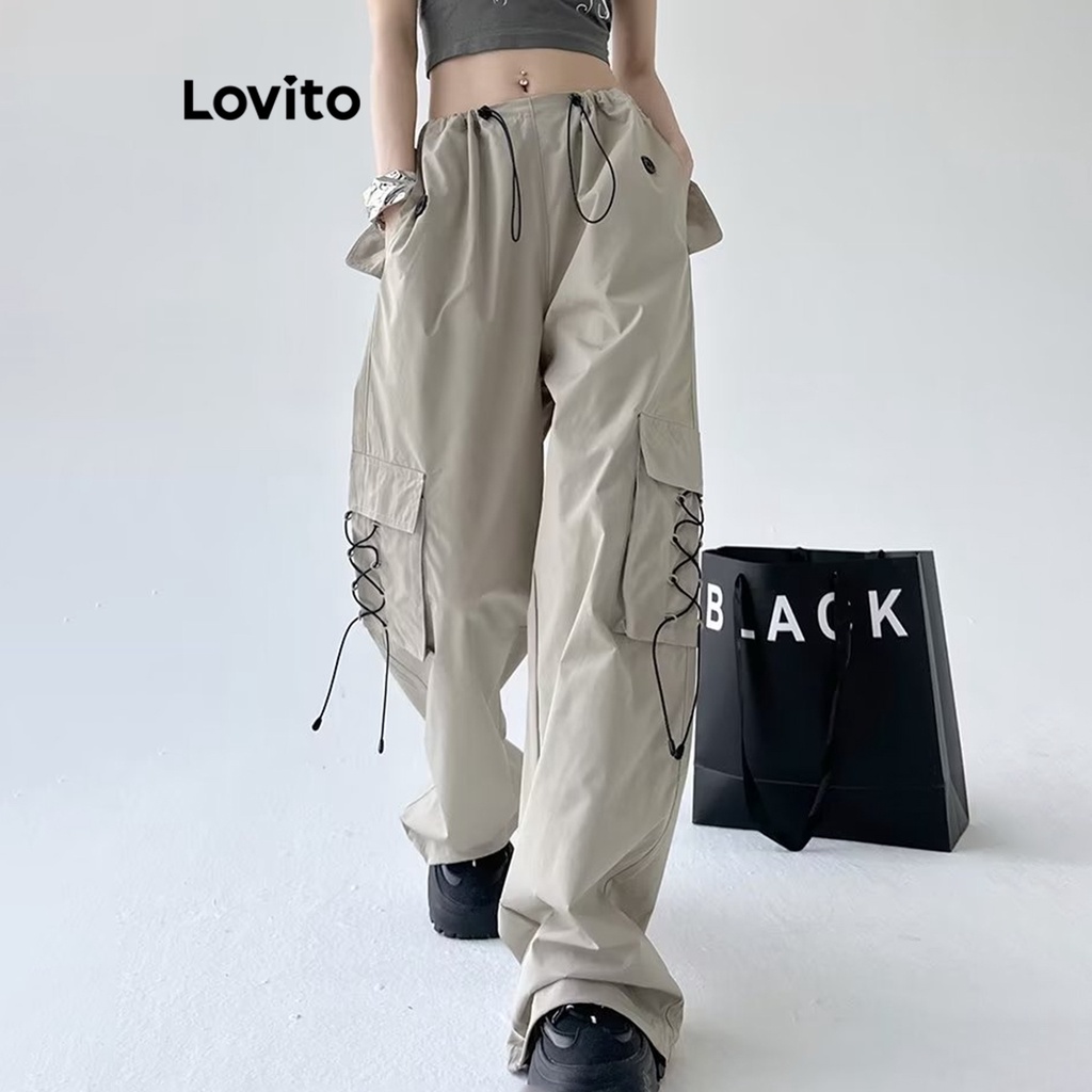 Quần dài dây rút Lovito LNA21120