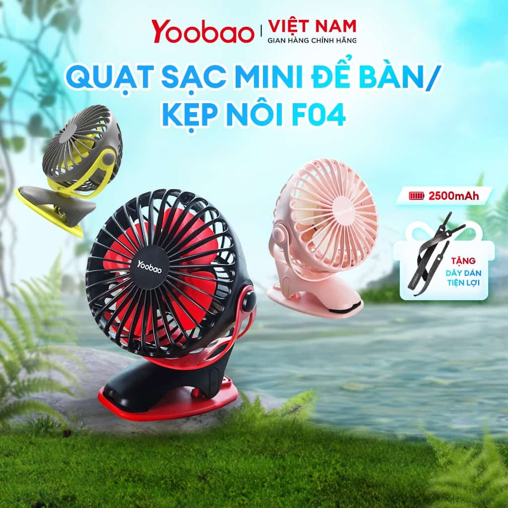 Quạt tích điện Yoobao dạng kẹp xoay F04