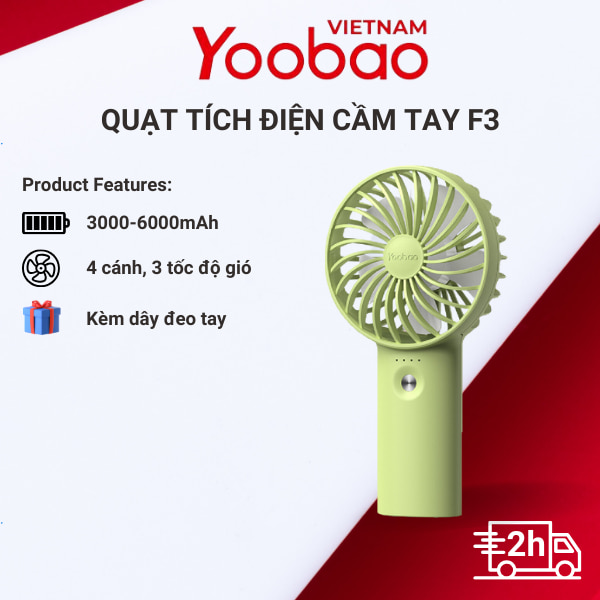 Chất liệu quạt tích điện Yoobao nhựa ABS bền bỉ