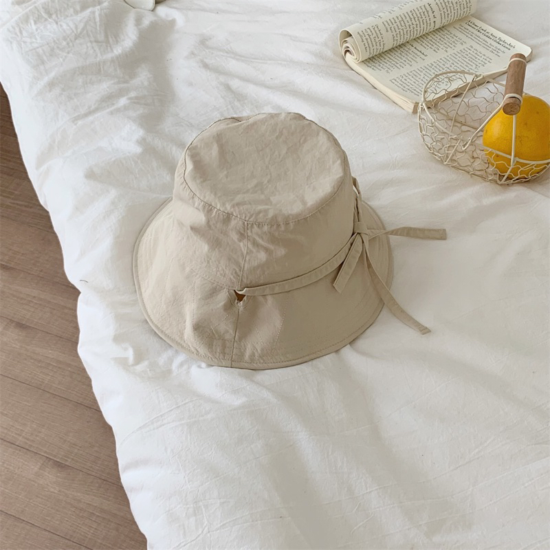 Mũ vải cotton mềm thắt nơ tiểu thư Korean
