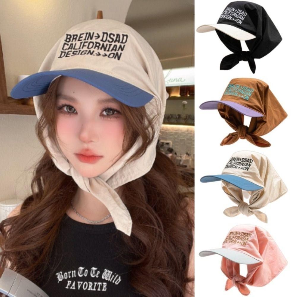 Mũ chống nắng phong cách Hàn Quốc với khăn buộc