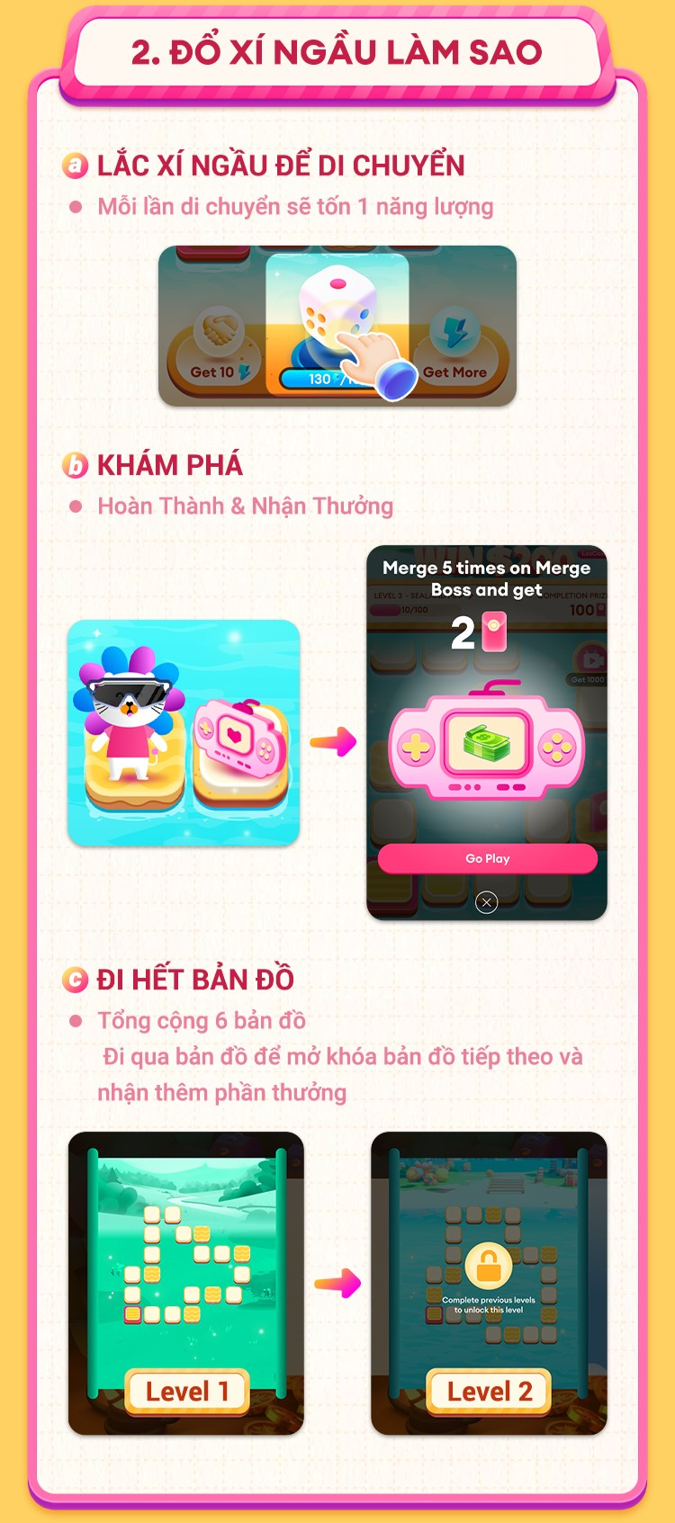 Các bước di chuyển trong game Lazzie Star