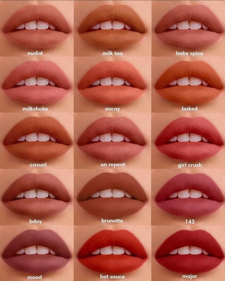 Bảng màu son thỏi Sunnies Face Fluffmatte 15 màu đa dạng từ nude đến đỏ