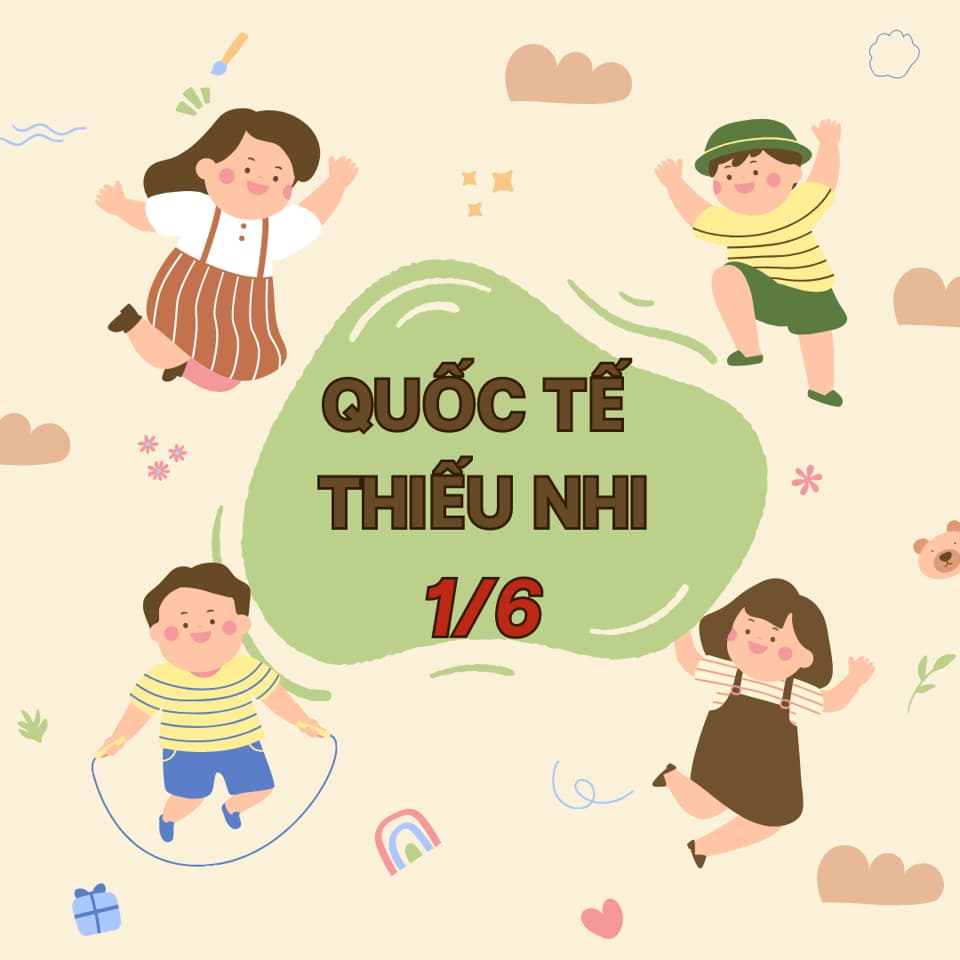 Một nhóm trẻ em vui chơi trong ngày Quốc tế thiếu nhi 1/6