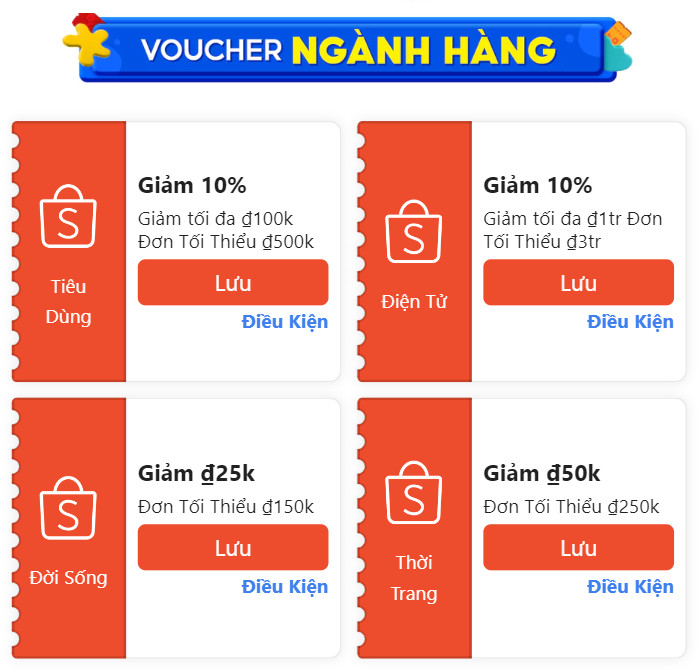 Giao diện ví Shopee và mục lưu voucher