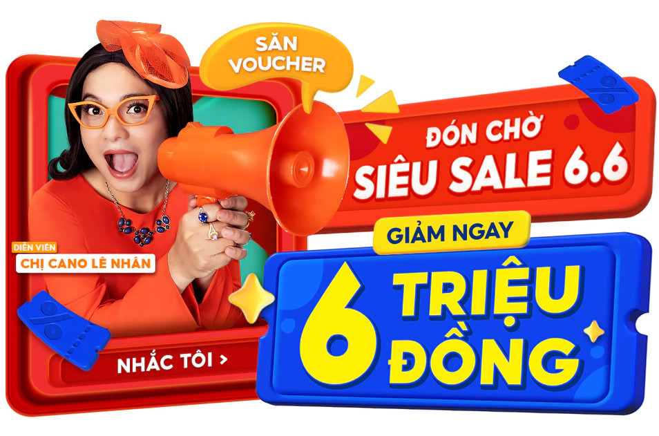 Thông báo voucher giảm 6 triệu đồng trong đợt Shopee 6.6
