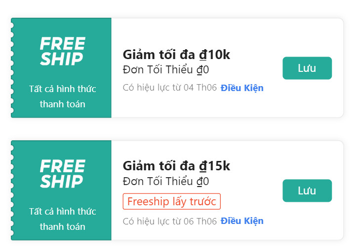 Voucher freeship 0Đ được phát hành trong khung giờ vàng