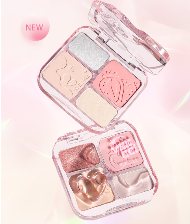 Review chi tiết bảng má hồng 4 trong 1 VEECCI