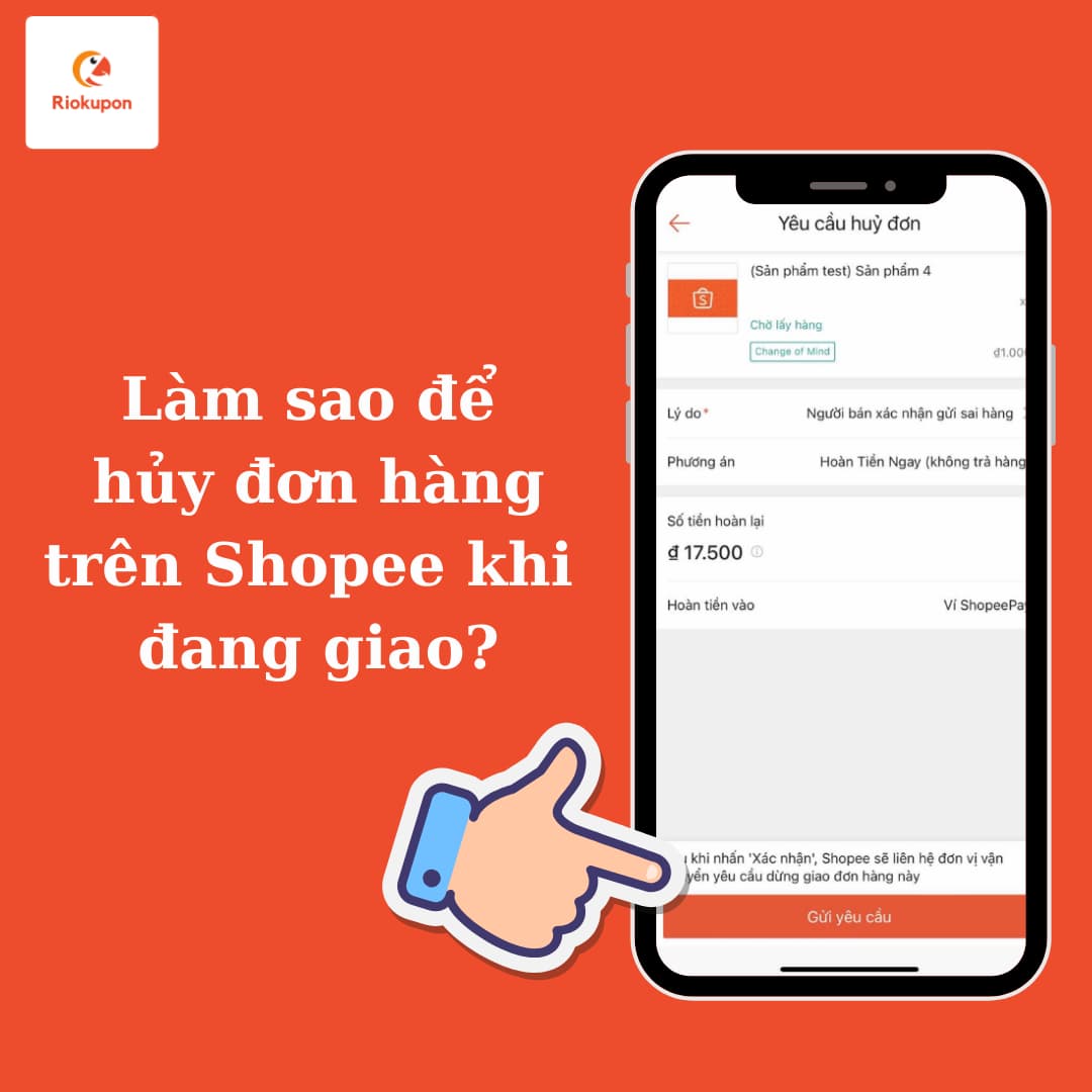 Làm sao để hủy đơn hàng trên Shopee khi đang giao?