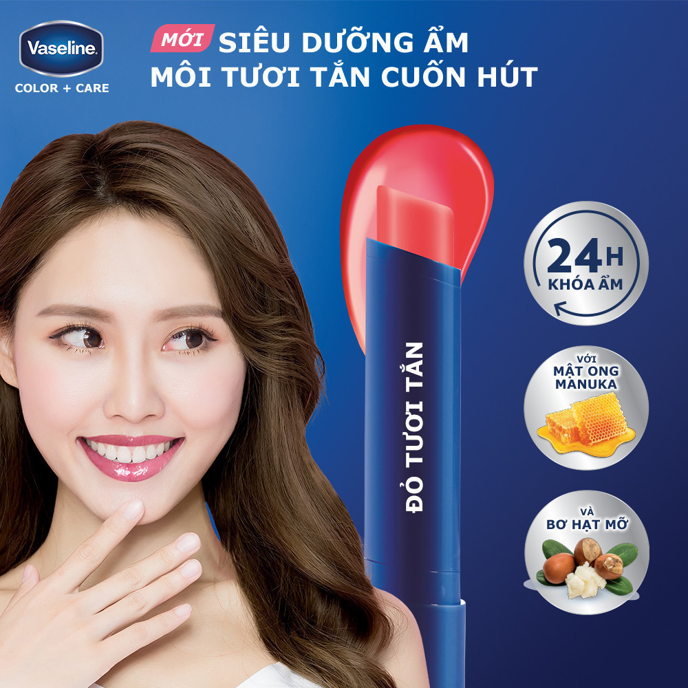 Đánh giá chi tiết son dưỡng môi Vaseline Colour+Care có tốt không?