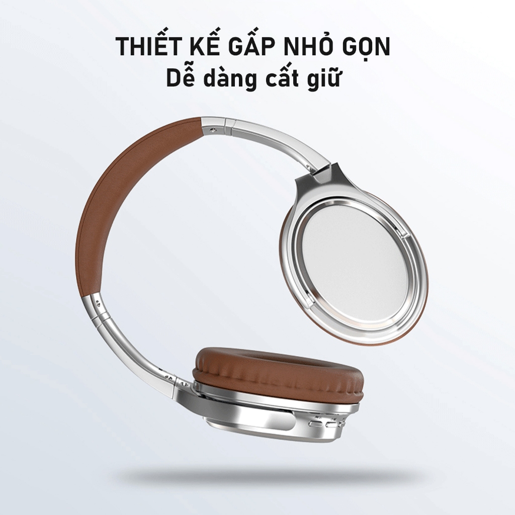 Tai nghe chụp tai bluetooth Poermax VJ901 - Tai nghe gấp gọn, thiết kế thời trang, điều chỉnh âm lượng trên tai