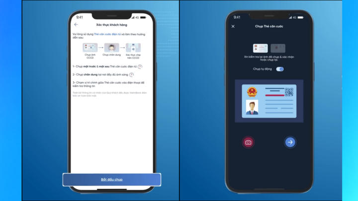 Hướng dẫn chụp ảnh CCCD xác thực sinh trắc học Vietinbank