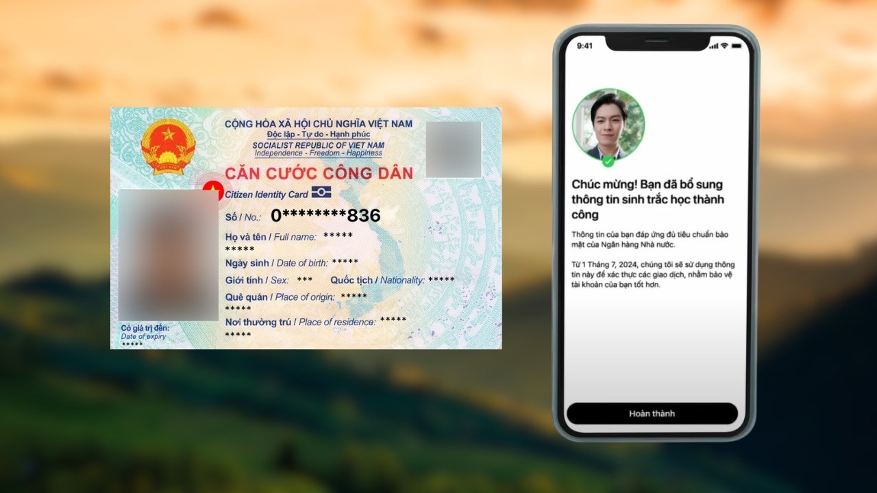 Quét NFC với CCCD gắn chip để cài sinh trắc học Vietcombank