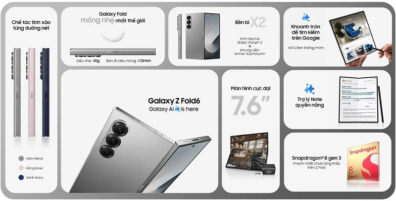 Samsung Galaxy Z Fold 6 hiệu suất mạnh mẽ