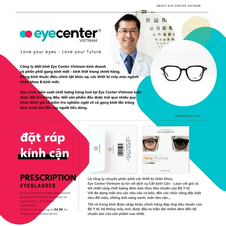 Kính mát thời trang Eye Center với kiểu dáng trẻ trung