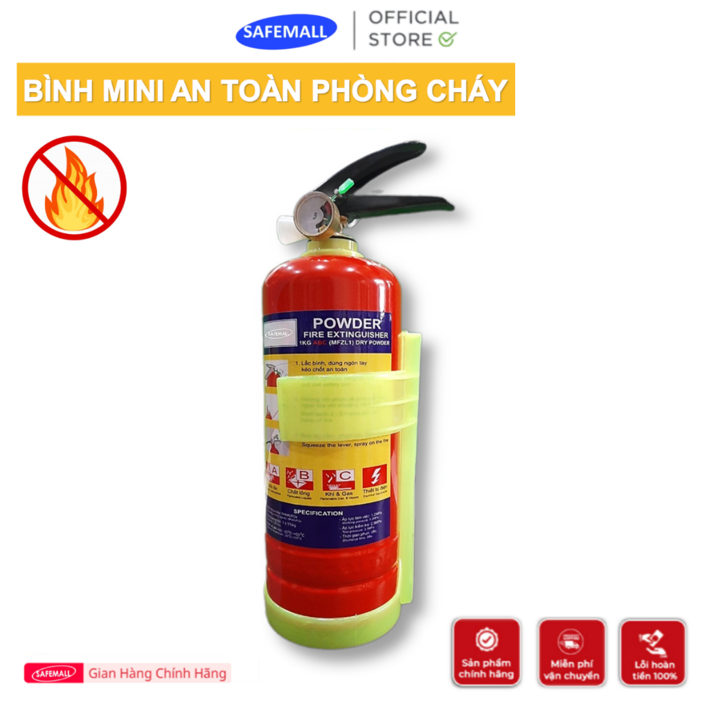 Bình cứu hỏa mini SafeMall 1kg 2kg