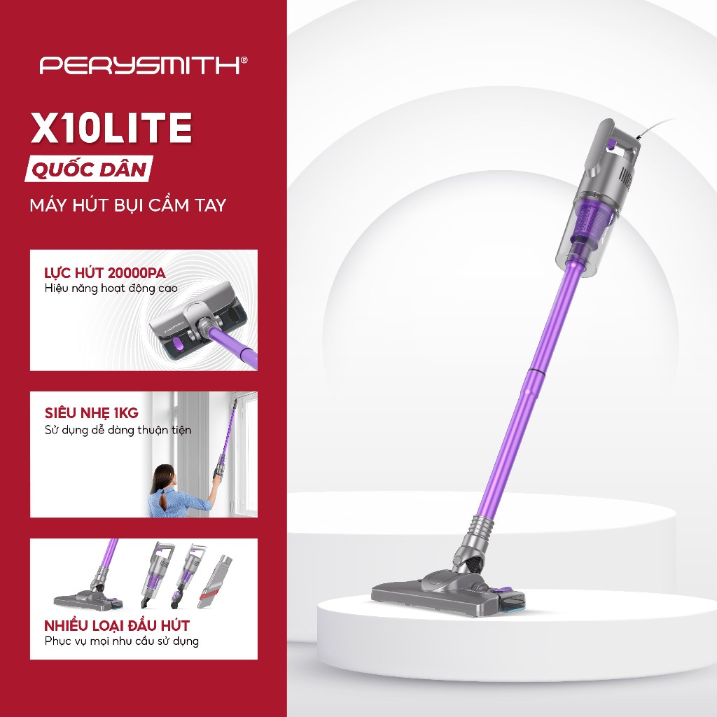Máy hút bụi PerySmith X10Lite có dây mạnh mẽ