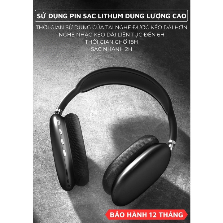 Tai nghe chụp tai bluetooth TZ MAX - Tai nghe over-ear bass mạnh, thiết kế thời trang