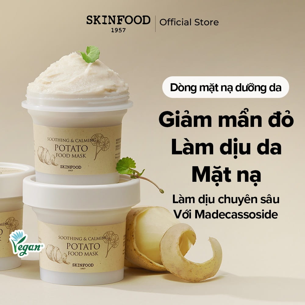 Review mặt nạ khoai tây Skinfood làm dịu mát chuyên sâu, dưỡng da, giảm mẩn đỏ