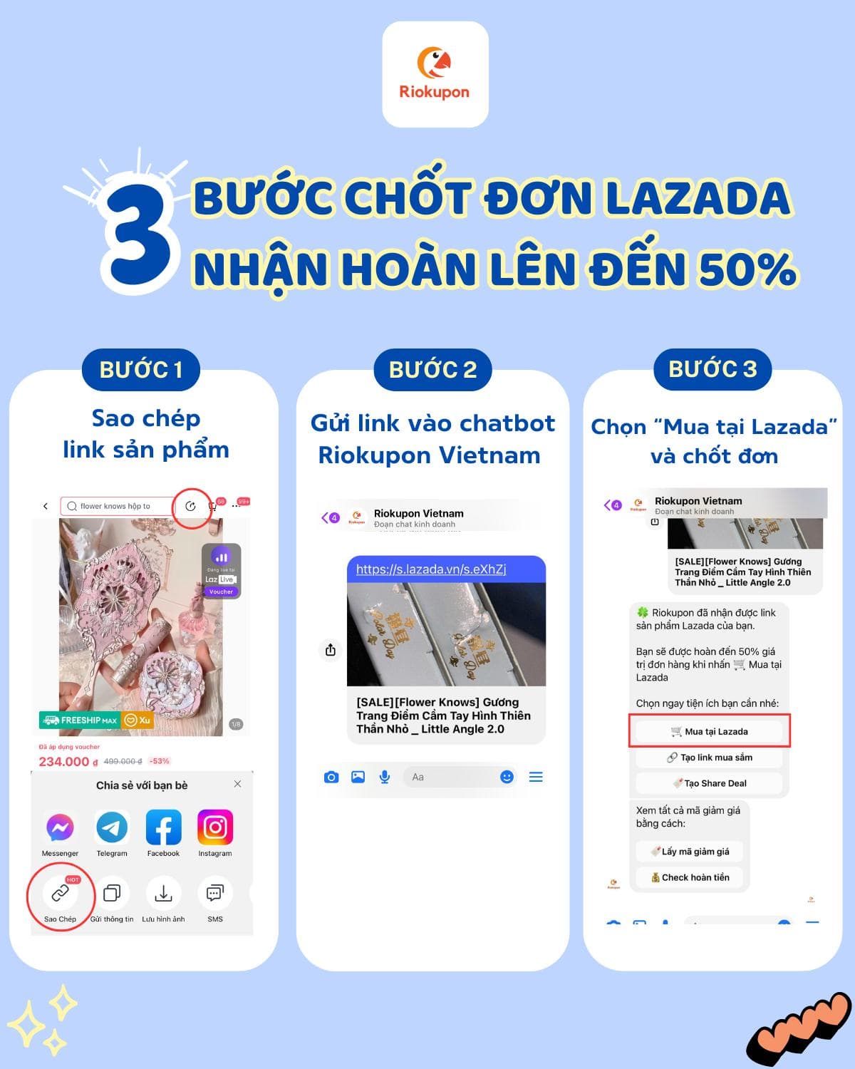 Hướng dẫn mua hàng Lazada qua Tiền Về hoàn tiền 50%