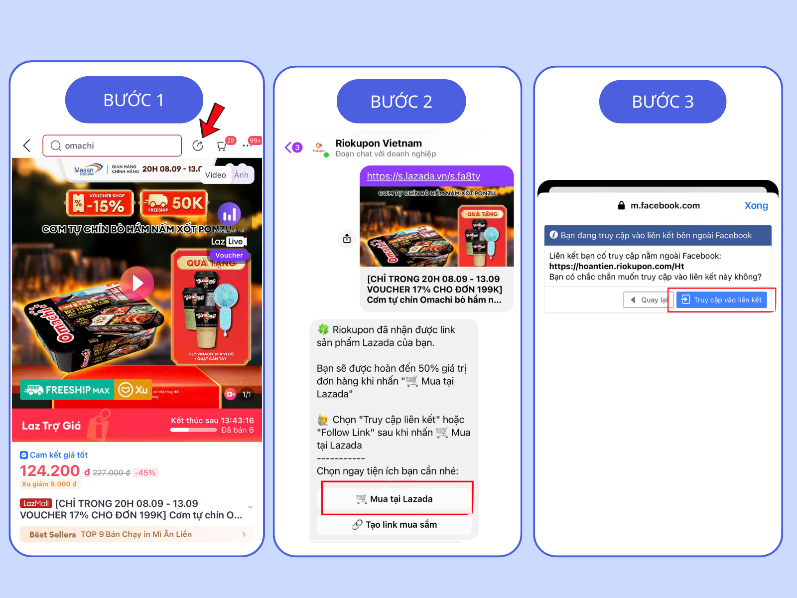 Các sản phẩm Omachi khác được bán trên Shopee
