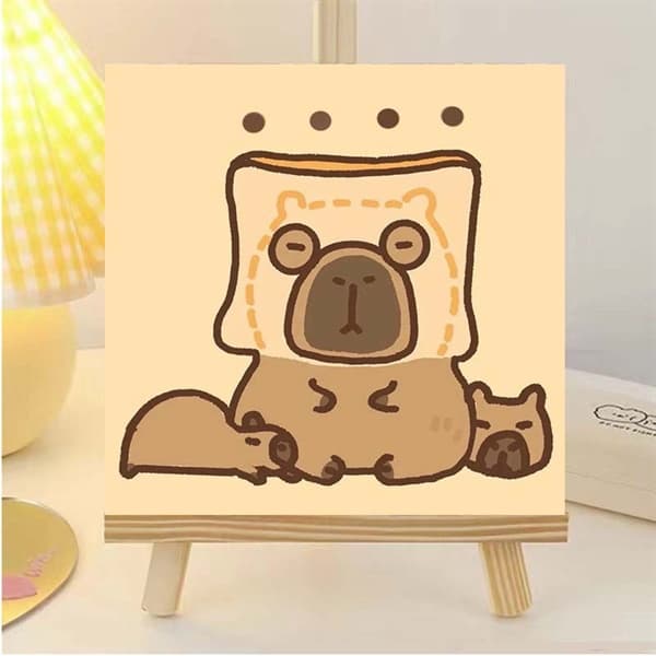 Tranh tô màu Capybara vải chất lượng, bền đẹp