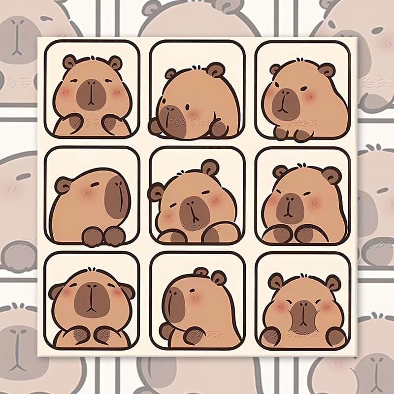 Bộ tranh tô màu Capybara đa dạng với nhiều hình ảnh dễ thương