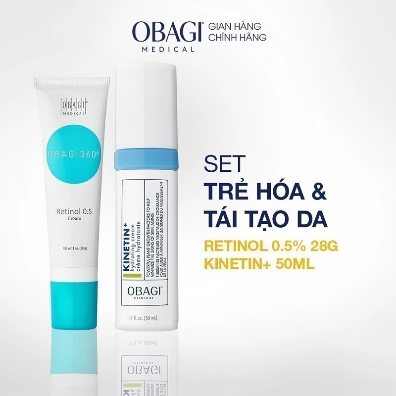 Bộ đôi trẻ hóa, tái tạo da hiệu quả Obagi Retinol 0.5