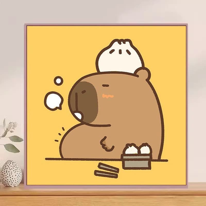 Mẫu tranh tô màu Capybara dễ thương với thiết kế đơn giản