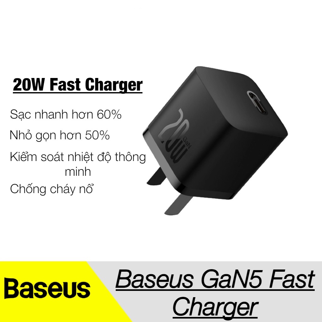 Củ sạc GaN Baseus 20W