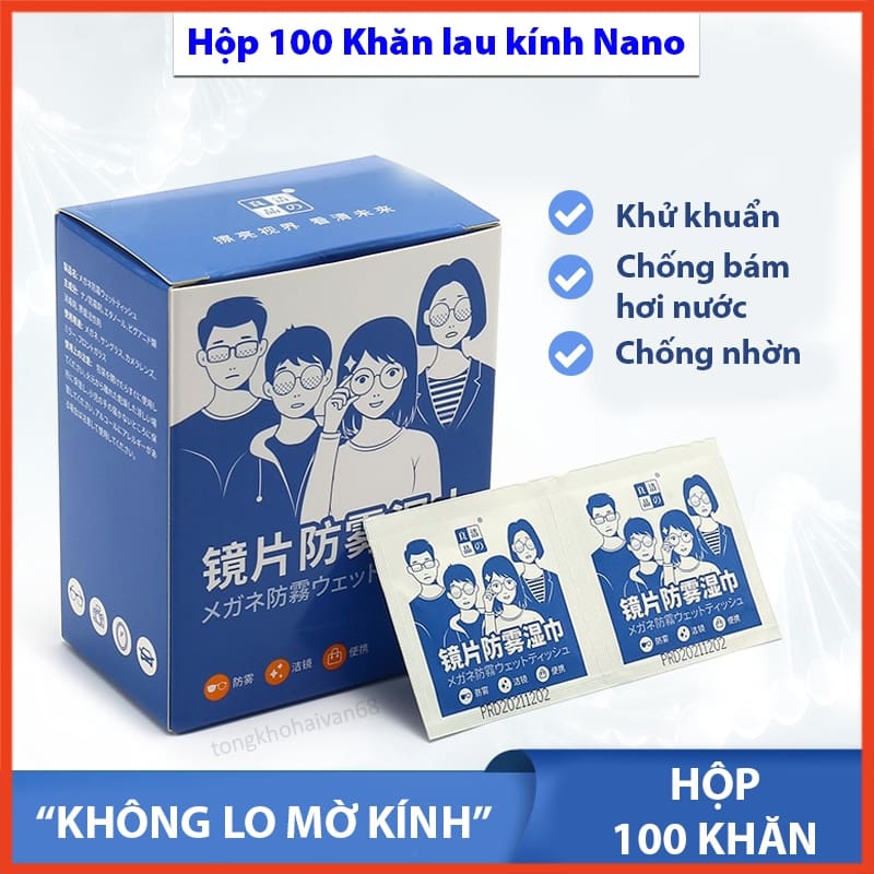Khăn lau kính, chống bám hơi, sạch bụi, khử khuẩn Nano Modeco
