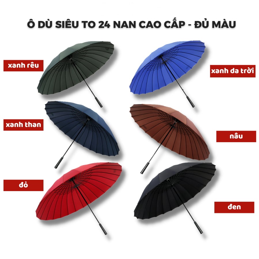 Ô che mưa KAW 24 nan kép, chống tia UV, chống lật