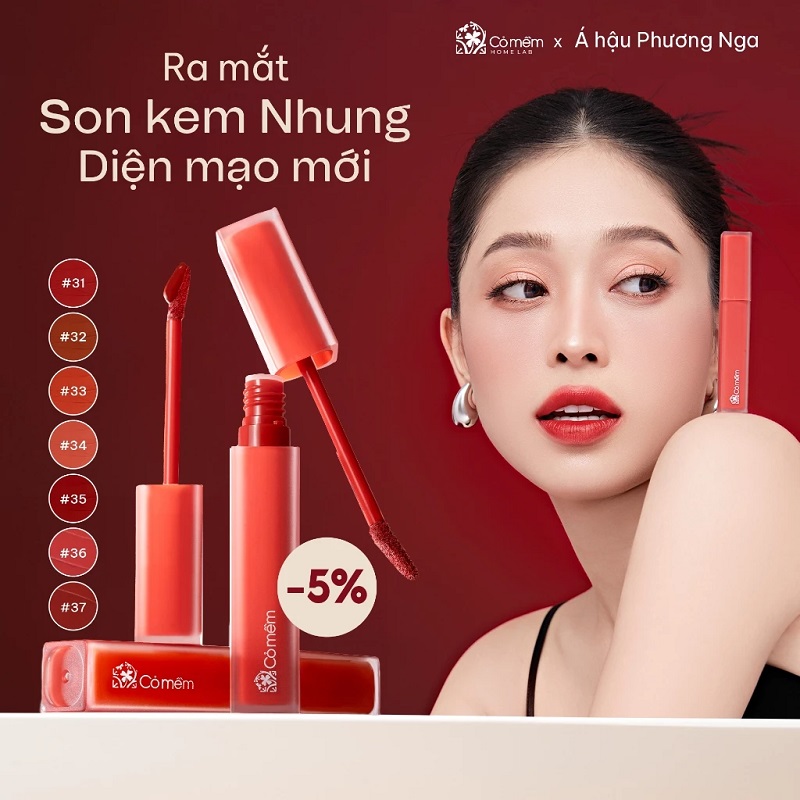 Đánh giá son kem nhung lì Cỏ Mềm về thiết kế, thành phần, công dụng