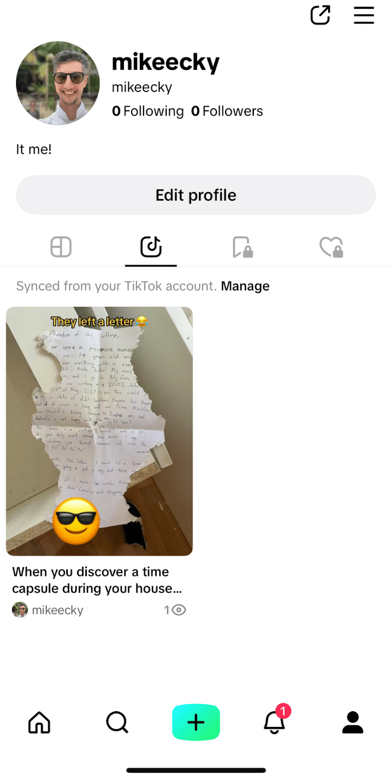 Thông báo chia sẻ bài từ TikTok lên TikTok Notes