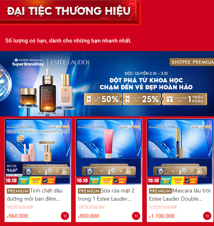 Các thương hiệu tham gia đại tiệc Shopee 10.10
