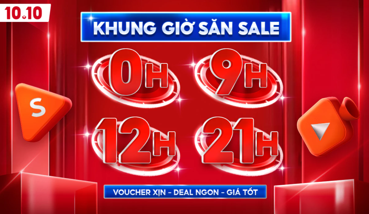 Khung giờ vàng săn sale Shopee 10.10