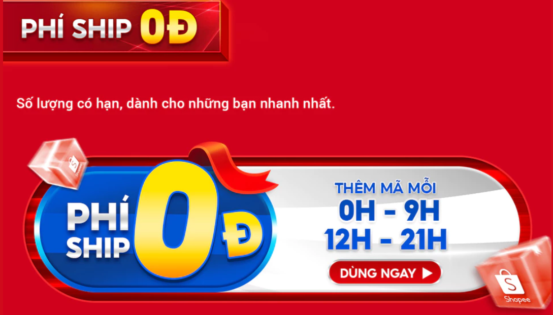 Voucher phí ship 0đ Shopee 10.10