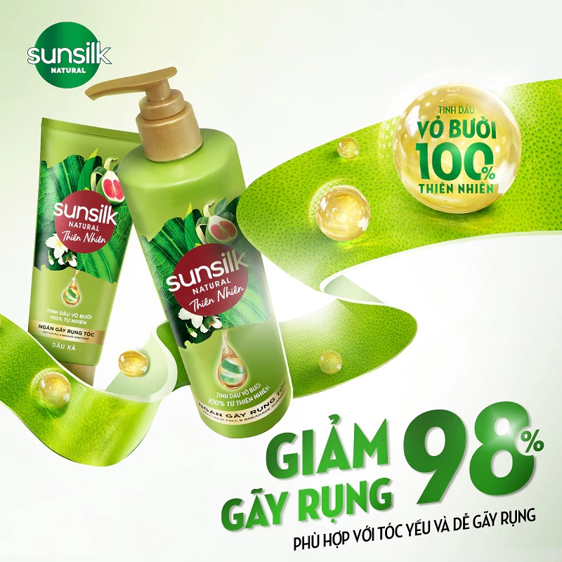 Review dầu gội Sunsilk Thiên Nhiên ngăn gãy rụng lên tới 98%