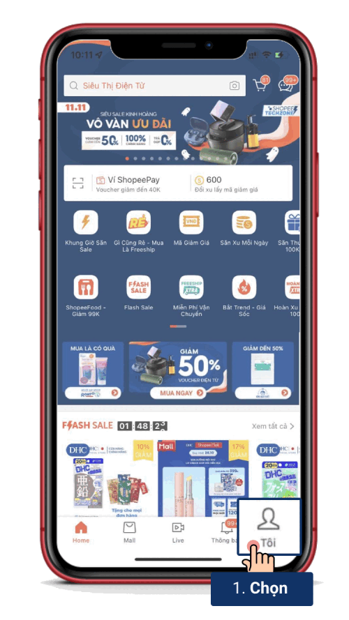 Các bước đổi tên người dùng Shopee trên ứng dụng di động