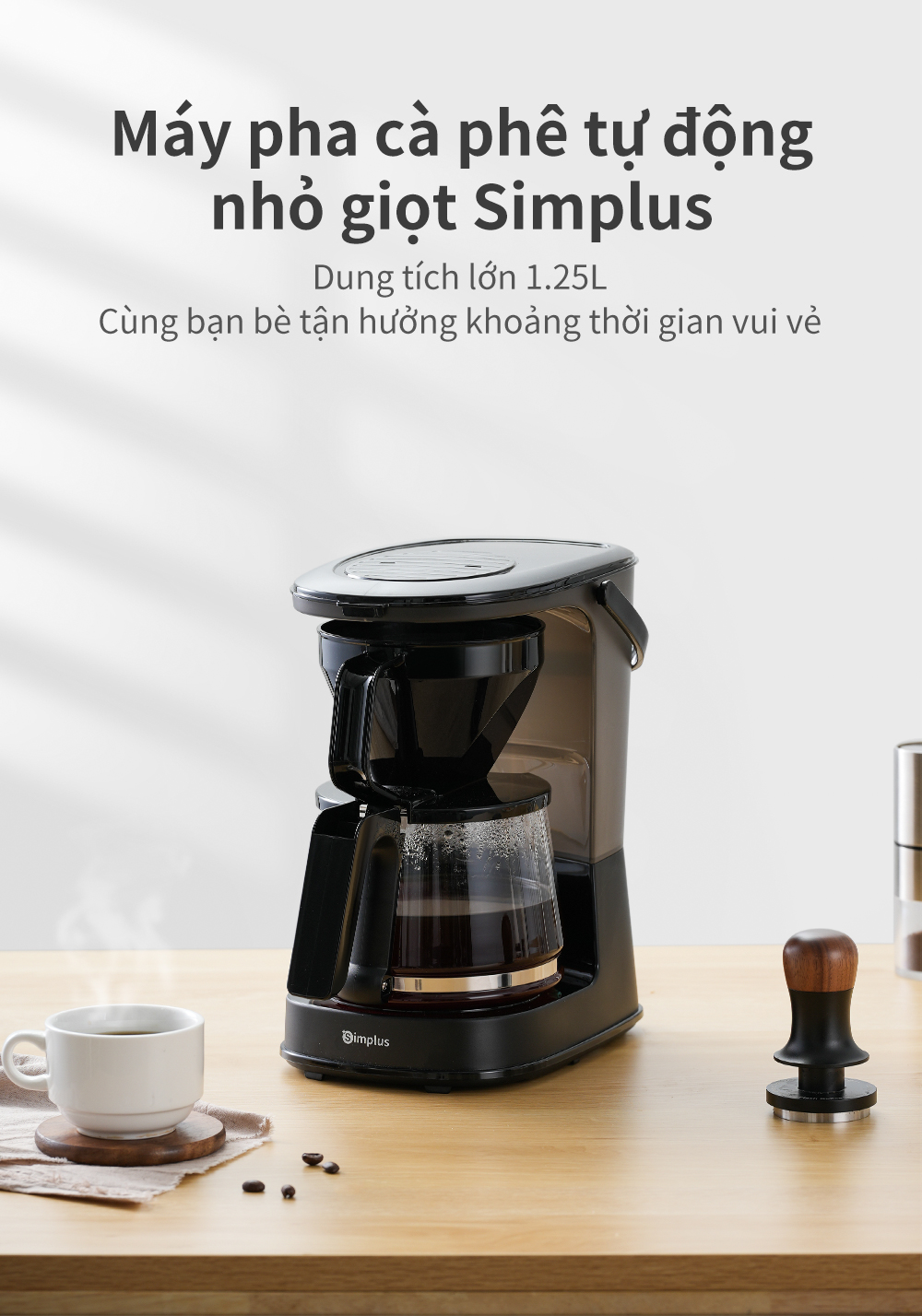 Máy pha cà phê Americano Simplus thiết kế đơn giản