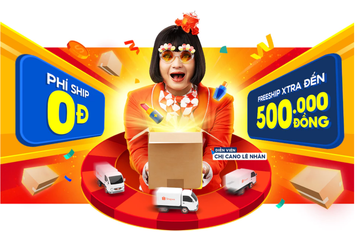 Minh họa chương trình freeship 0đ Shopee 12.12