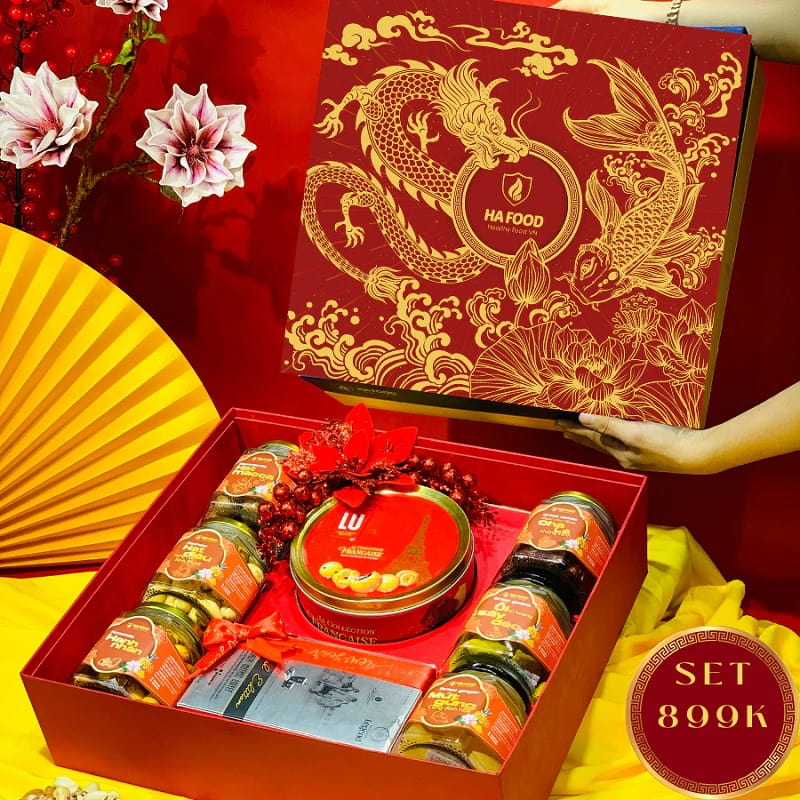 Hộp quà Tết 2025 HAFOOD sang trọng