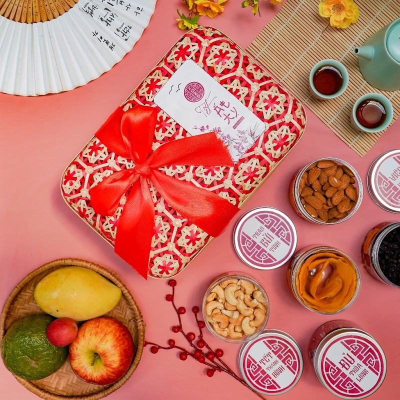 Review giỏ quà Tết Ất Tỵ HAPPI OHA 2025