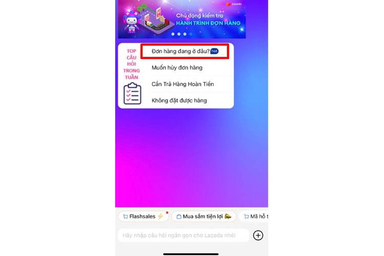 Giao diện chatbot CLEO trên Lazada