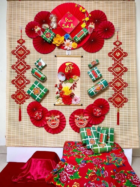 Set trang trí Tết 2025 bộ decor trang trí tết, mành treo