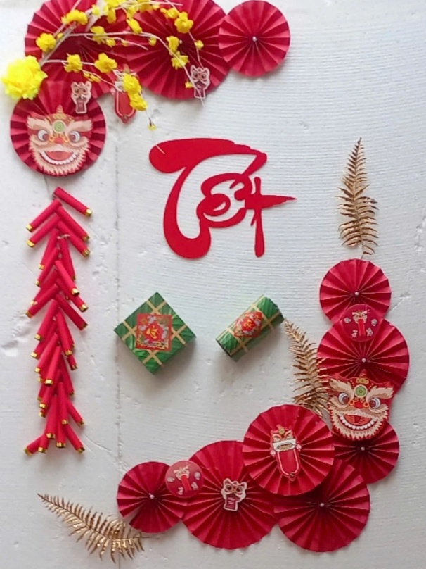 Set decor trang trí Tết 2025