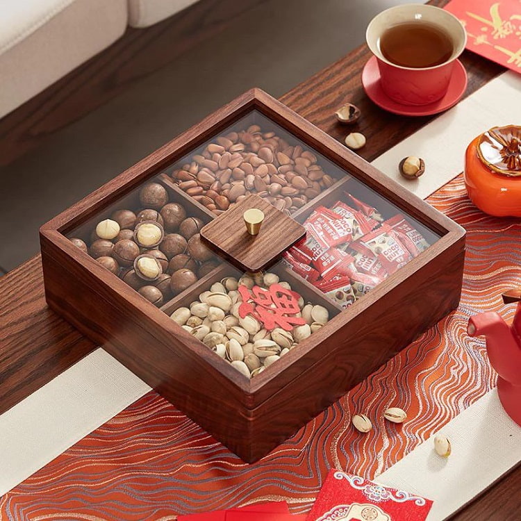 Khay đựng mứt Tết, hạt khô, bánh kẹo nhiều ngăn