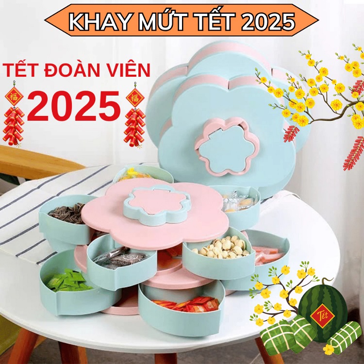 Khay đựng bánh kẹo Tết 2025 mẫu mới nhất
