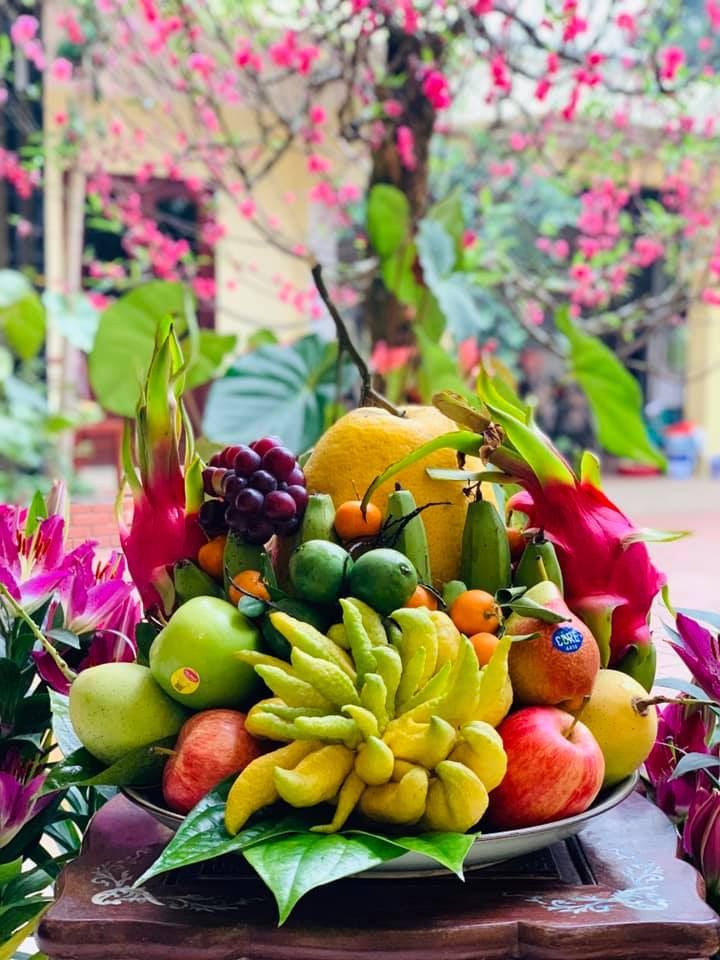 Mẫu mâm ngũ quả miền Bắc với đủ màu sắc