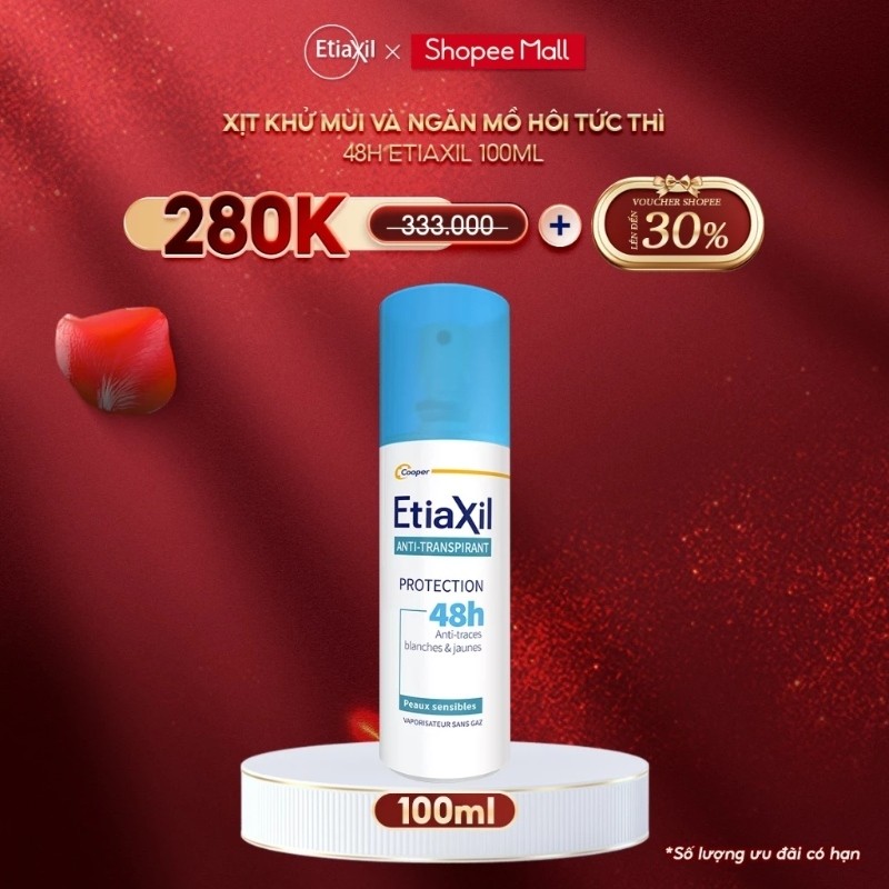 Xịt khử mùi và ngăn mồ hôi tức thì 48h Etiaxil